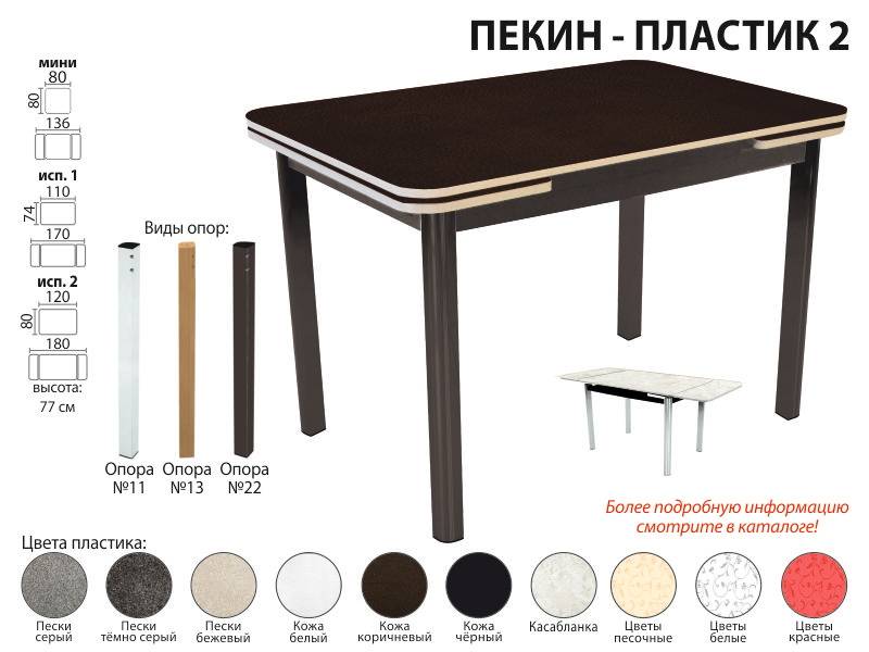 стол обеденный пекин пластик 2 в Благовещенске