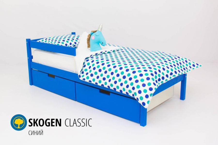 детская кровать skogen classic синий в Благовещенске