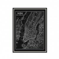 постер new york city черный в Благовещенске