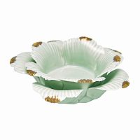 подсвечник керамический в виде цветка с золотыми лепестками flower pale green medium, 4 см в Благовещенске