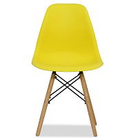 стул деревянный pc-015 желтый ножки дерево (eames style) в Благовещенске