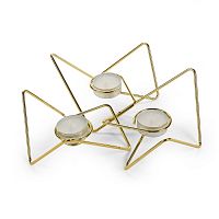 набор подсвечников золотых металлических для чайных свечей tri-angular loop, 7 см, 3 штуки в Благовещенске