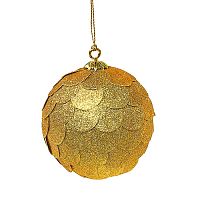 шар новогодний золотой с блестящими чешуйками paper ball, 10 см в Благовещенске