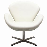 кресло swan chair экокожа белое в Благовещенске