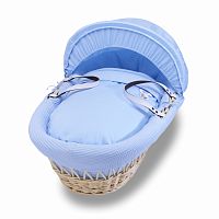 колыбель-переноска gift wicker moses basket натуральная, голубое белье в Благовещенске