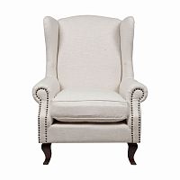 кресло мягкое с ушами белое collins wingback chair в Благовещенске