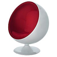 кресло-шар eero ball chair бело-красное в Благовещенске