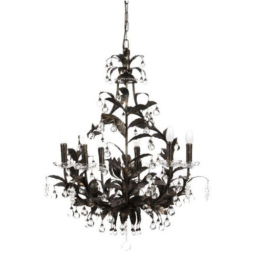 люстра 19th c. rococo iron & smoke crystal round чёрная в Благовещенске