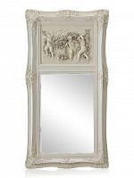 зеркало настенное прямоугольное в высокой белой раме францини distressed chalk white в Благовещенске