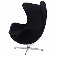 кресло arne jacobsen style egg chair черное в Благовещенске