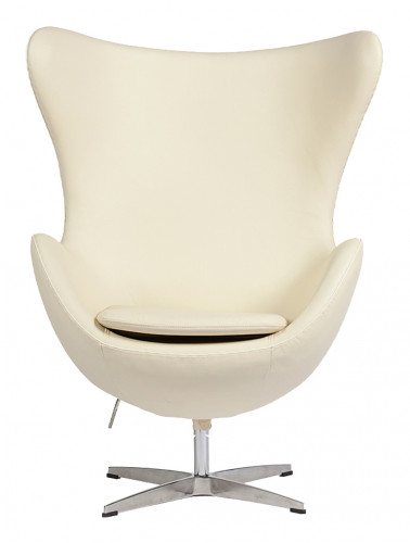 кресло egg chair кожа кремовое в Благовещенске