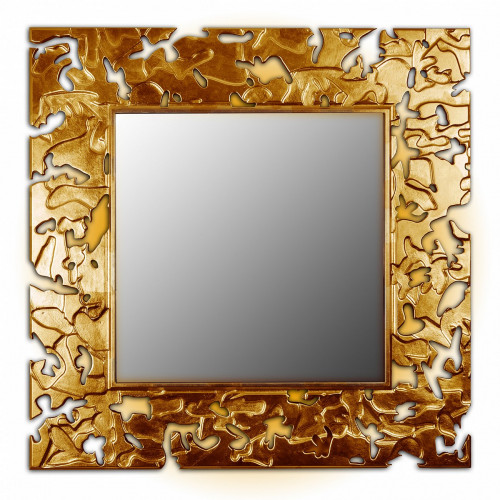 зеркало золотое квадратное 75х75 см с декором камуфляж camouflage в Благовещенске