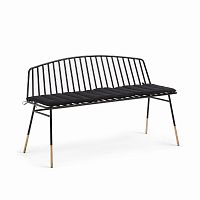 siena bench 120 черный металл черная ткань от la forma (ex julia grup) в Благовещенске