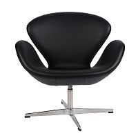 кресло arne jacobsen style swan chair черное в Благовещенске