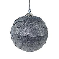 шар новогодний серебряный с блестящими чешуйками paper ball, 10 см в Благовещенске