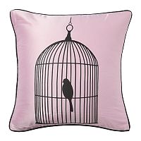 подушка с птичкой в клетке birdie in a cage pink в Благовещенске