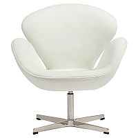 кресло swan chair кашемир белое в Благовещенске