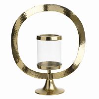 подсвечник золотой декоративный со стеклом круг gold circle, 38 см в Благовещенске