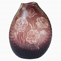 ваза стеклянная bordo (бело-бордовая) в Благовещенске