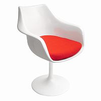 кресло tulip armchair бело-красное шерсть в Благовещенске