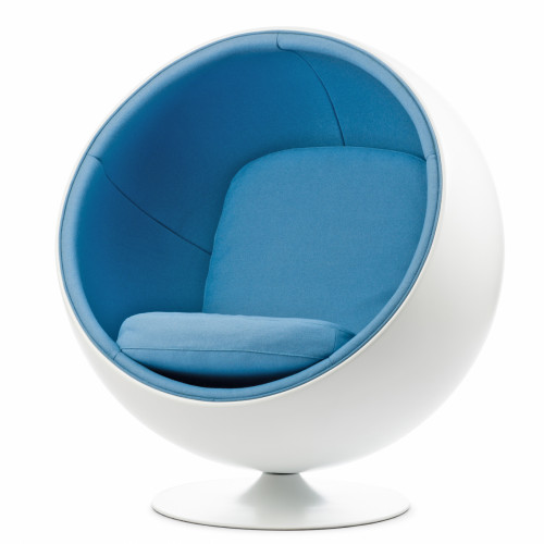 кресло ball chair бело-синее в Благовещенске