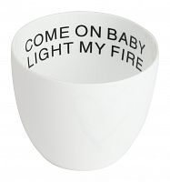 подсвечник белый фарфоровый с надписью внутри come on baby light my fire, 6,5 см в Благовещенске