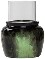 подсвечник зеленый со стеклом colors green, 32 см в Благовещенске