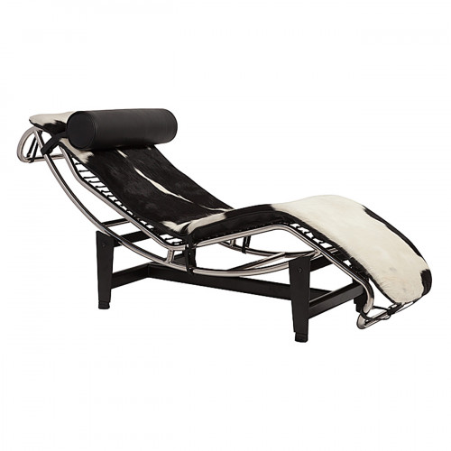шезлонг chaise longue lc4 черно-белый в Благовещенске