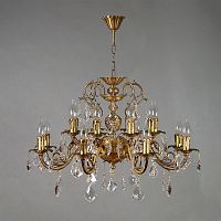 подвесная люстра ambiente alicante 8888/8+8 ab leaf crystal бронза в Благовещенске