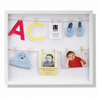 панно с зажимами для 12 фотографий clothesline белое в Благовещенске