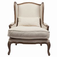 кресло мягкое с ушами lorraine chair with burlap бежевое в Благовещенске