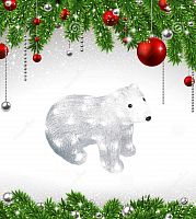 Фигурка светодиодная «Белый медведь-4» 25x31см (11037) ULD-M3125-040/STA