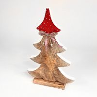украшение новогоднее большое ель деревянная красная в горошек love tree, 42х27х5 см в Благовещенске