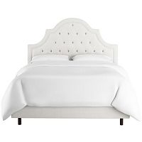 кровать двуспальная 180х200 белая с каретной стяжкой harvey tufted white в Благовещенске