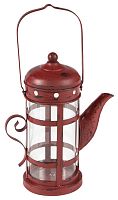 подсвечник-фонарь красный в виде чайника с ручкой old kettle, 27 см в Благовещенске
