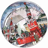 тарелка сувенирная спасская башня в Благовещенске