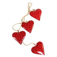 гирлянда новогодняя подвесная сердца красные red hearts, 65 см в Благовещенске