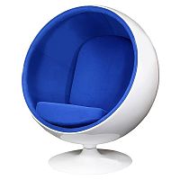 кресло eero ball chair синее с белым в Благовещенске