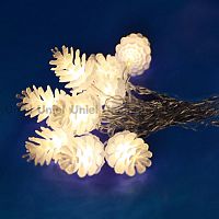 светодиодная гирлянда «шишки» 280см белая (09582) uniel uld-s0280-020/dta warm white ip20 pine cones в Благовещенске