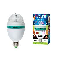 светодиодный светильник-проектор (09839) volpe disko uli-q301 03w/rgb/e27 white в Благовещенске