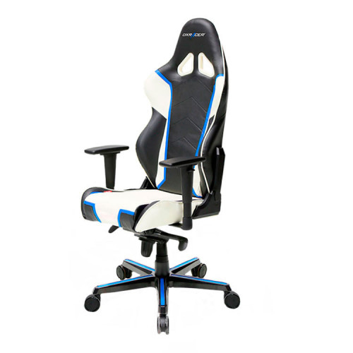 кресло геймерское dxracer racing черно-бело-синее в Благовещенске