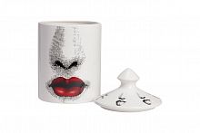 подсвечник белый с крышкой желтые губы пьеро форназетти bacio candle red, 33 см в Благовещенске