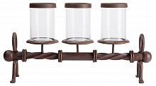 подсвечник металлический коричневый со стеклом на 3 свечи glass pillar, 51 см в Благовещенске