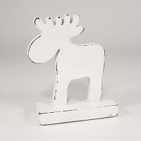 украшение новогоднее на подставке олень белый white reindeer, 15х11х5 см в Благовещенске