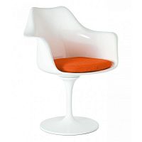 кресло tulip armchair бело-оранжевое шерсть в Благовещенске