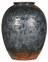 ваза керамическая объемная 32 см antiqued черная с рисунком в Благовещенске