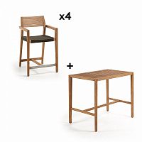 комплект мебели: стол и 4 стула pack 613 cybille от la forma (ex julia grup) в Благовещенске