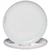 тарелка белая с бирюзовым рисунком 30*30*3,3 в Благовещенске