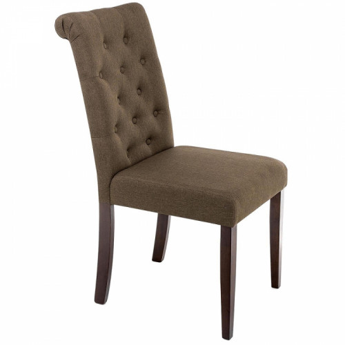 стул деревянный amelia dark walnut / fabric brown в Благовещенске