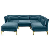 диван zara sectional угловой синий в Благовещенске